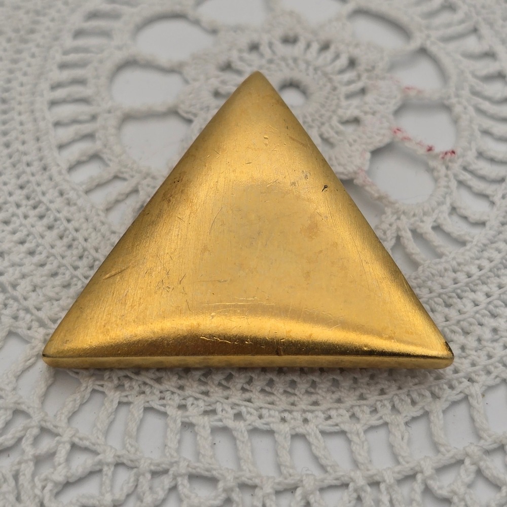 Ann Taylor Vintage Gold Tone Triangle Brooch Geometric Minimalist Pin
